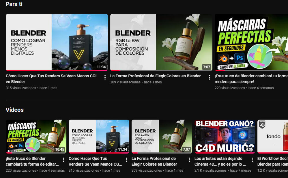 Tutoriales — Entrenamiento Profesional de Blender Youtube — Entrenamiento Profesional de Blender